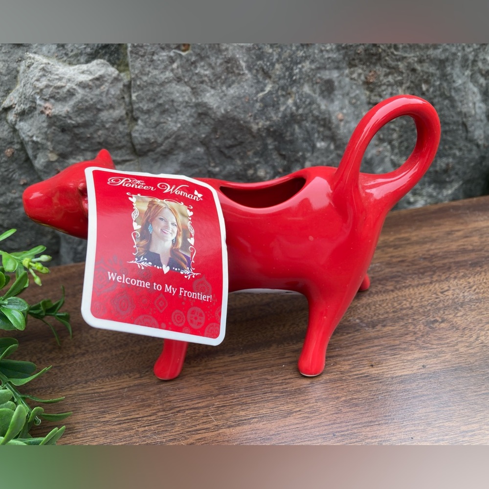 The Pioneer Woman Glossy Red Cow Shaped Creamer